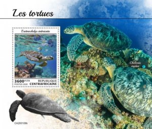 Central Africa - 2020 Turtles & Tortoises - Stamp Souvenir Sheet - CA200109b