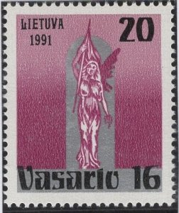 Lithuania 1991 MNH Sc 388 20k Liberty Statue