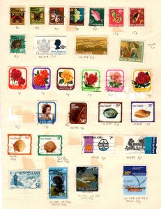 29 New Zealand used stamps collection hinged Pre-1980