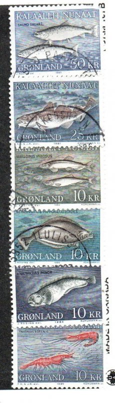 Greenland 136-137 Mint hinged, 138-141 Used Set