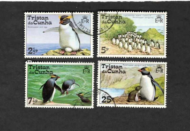 Tristan da Cunha SC #191-194 ROCKHOPPER PENGUINS Θ used stamps