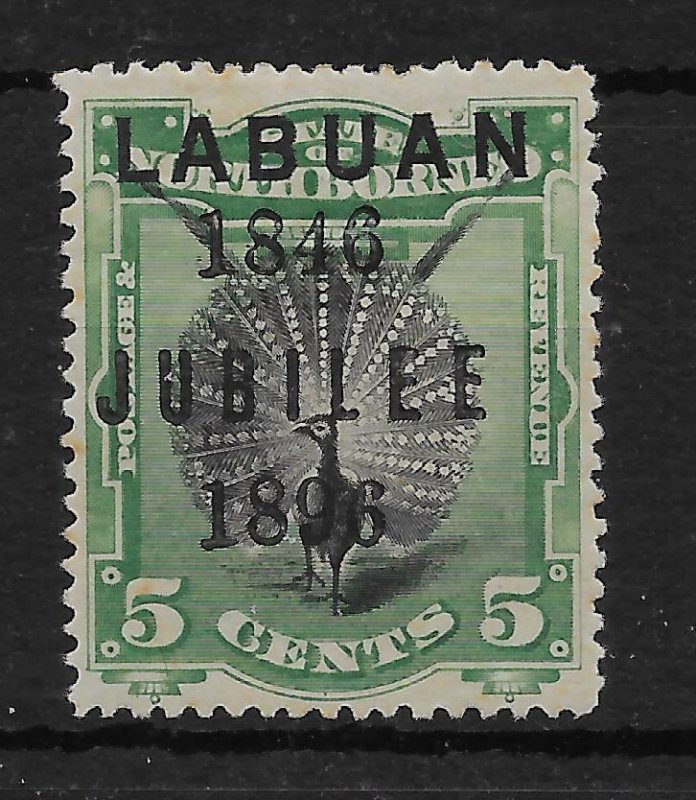 LABUAN SG86 1896 JUBILEE 5c BLACK & GREEN MTD MINT