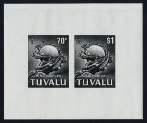 Tuvalu 165a Black Print/Proof MNH UPU