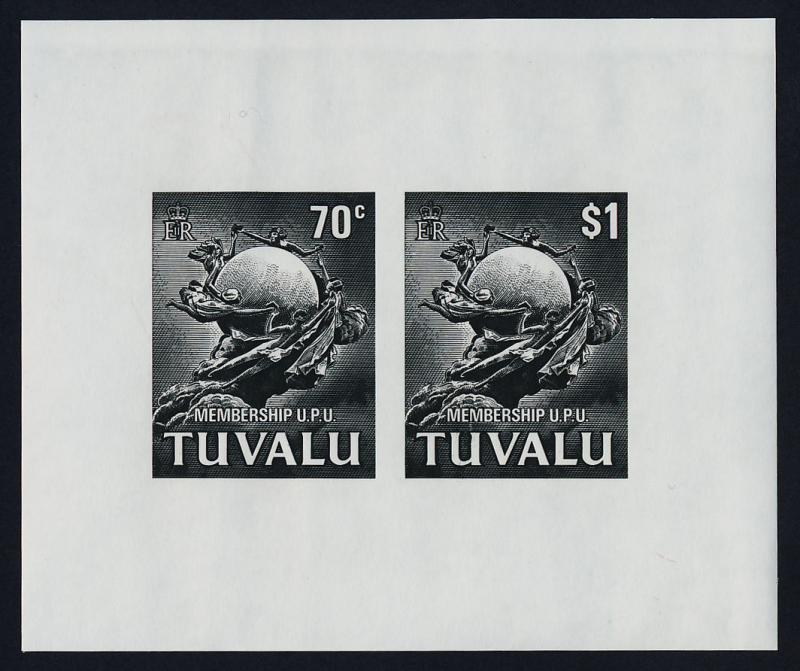 Tuvalu 165a Black Print/Proof MNH UPU