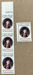 1789d 15 cent John Paul Jones MNH Vert STRIP OF 3 IMPERF HORIZONTAL ERROR  1979