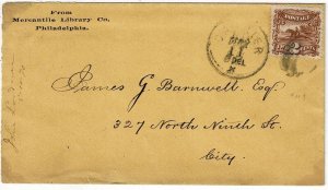 1870 Philadelphia, Penn. carrier cancel in black on local cover, Scott 113