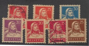 Switzerland SC#174-180 Mint or Used F-VF SCV$20.10...Nice Stamps!