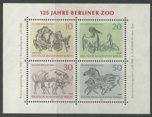 Germany-Berlin # 9N275 Berlin Zoo souvenir sheet (1) Mint NH