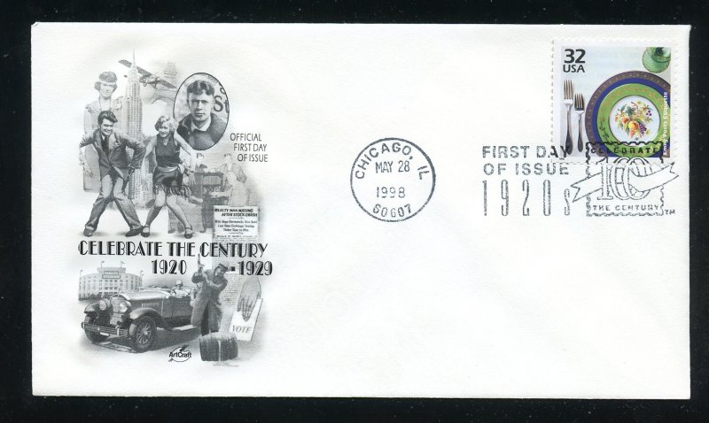 US 3184f Celebrate Century 1920s, Emily Post UA ArtCraft cachet FDC