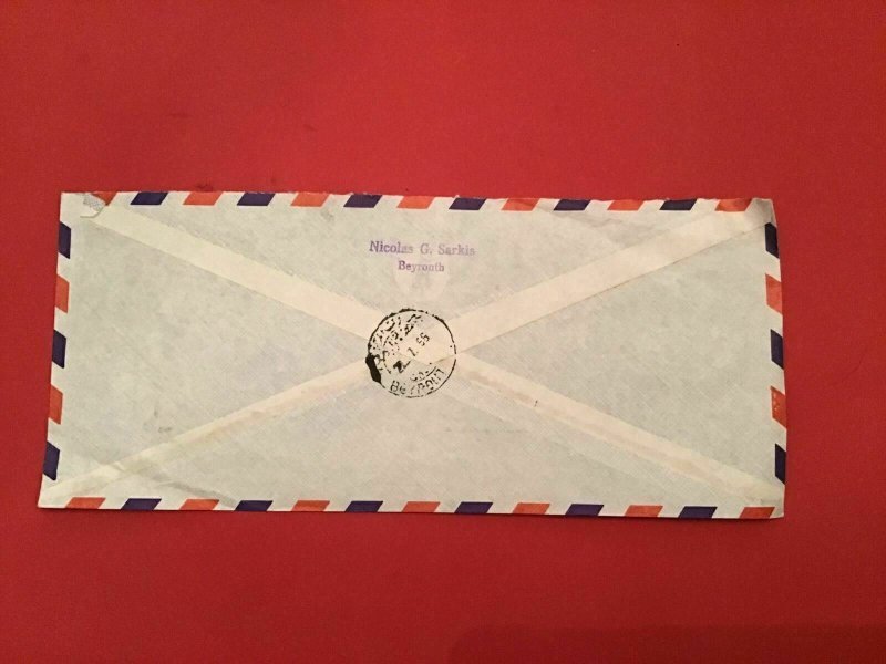 Lebanon 1966 Nicolas G Sarkis Beyrouth Air Mail  stamp cover R36338