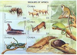 Wildlife of Africa,  S/S 9 (GAMB1741)*