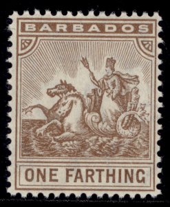 BARBADOS EDVII SG163, ¼d brown, NH MINT. Cat £11.