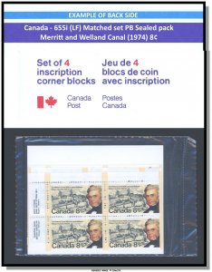 Canada - 655i (LF) Matched set PB Sealed pack - Merritt and Welland Canal CV 80$