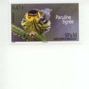 2011 St Pierre & Miquelon Cape May Warbler (Scott 919) MNH