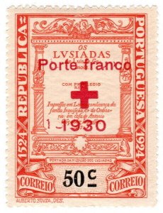 (I.B) Portugal Cinderella : Red Cross Overprint 50c (1930)