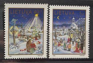 (1829) LITHUANIA 1995 : Sc# 527-528 CHRISTMAS STAMPS - MNH VF