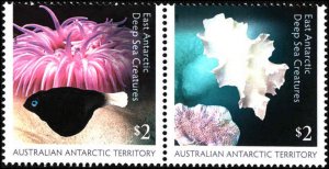 Australian Antarctic Terr #L209a, L211a,Cplt Set(4),2 pairs,2017,Marine Life, NH