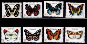 RWANDA Scott 905-912 MNH** African Butterflies stamp set