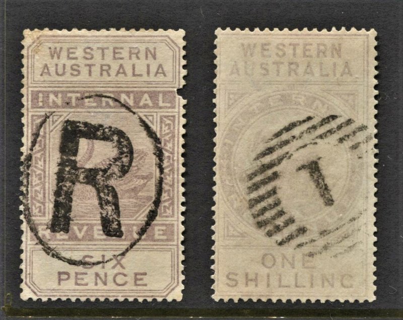 STAMP STATION PERTH Western Australia #AR7,AR10 Revenue Wmk.2 & 83 Used CV$25.00