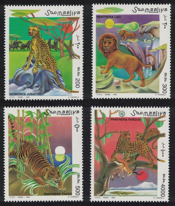 Somalia Tiger Lion Cheetah Big Cats 1998 MNH MI#696-699 CV?12.-