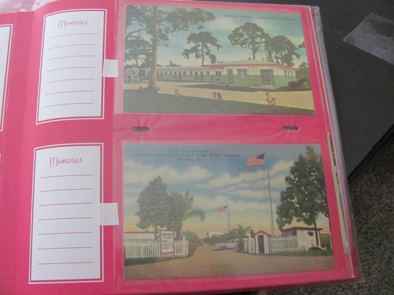 USA FLORIDA 1930S-50S MINT 158 COLORED POSTCARDS HIGH QUALITY SILK PAPER (100)