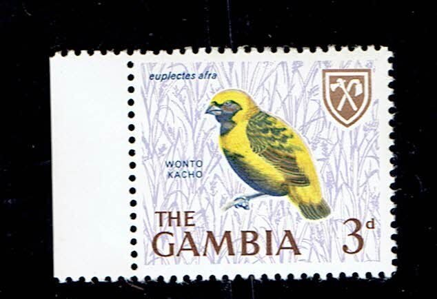 GAMBIA SCOTT#219 1966 3d YELLOW-CROWNED BISHOP - MNH