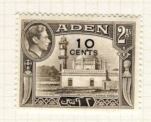 ADEN; 1951 early GVI pictorial issue Mint hinged surcharged 10c. value