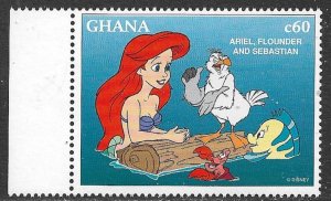 GHANA 1996 DISNEY BEST FRIENDS 60ce Ariel Flounder Sc 1896 MNH