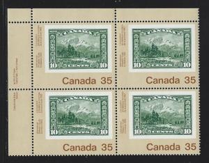 Canada Plate block mnh  Unitrade # 912