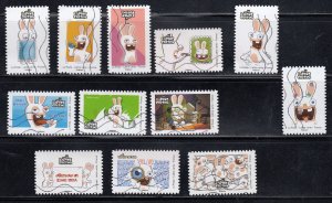 France 2020 Sc#5872-5883 Crazy Rabbits (Lapins Crétins) Used