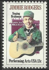 # 1755 MINT NEVER HINGED ( MNH ) JIMMIE RODGERS AND LOCOMOTIVE