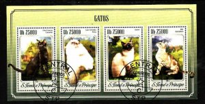 St Thomas & Principle-Sc#2759-used sheet-Animals-Cats-2014-