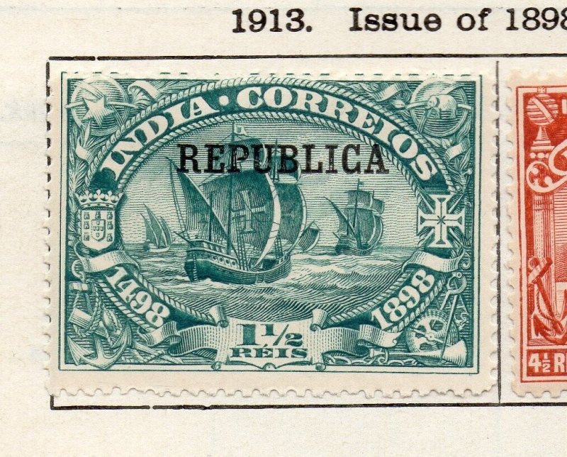 Portuguese India 1913 Early Issue Fine Mint Hinged 1.5r. Optd NW-265458