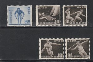 Japan # 469-473, 4th National Athletic Meet, Mint Hinged, 1/3 Cat.