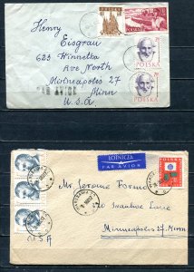 Poland 4 Covers to USA 1959 and up Used 8321