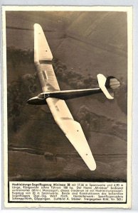 GERMANY Aviation Postcard GLIDER MINIMOA 38 1938{samwells-covers}PG32