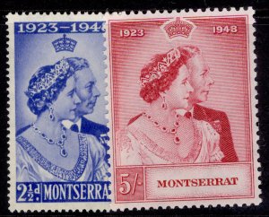 MONTSERRAT GVI SG115-116, 1949 ROYAL SILVER WEDDING set, M MINT. Cat £12.