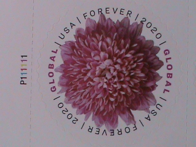 United States 2020 Global Forever- Flowers MNH Imprint Plate Block Very  Fine