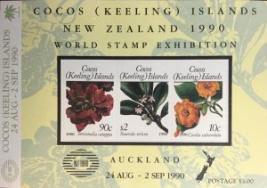 Cocos Keeling 1990 Stamp Exhibition Flora Trees Minisheet MNH