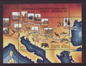 Yugoslavia 2101 Map Souvenir Sheet MNH VF