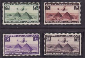 Egypt-Sc#C34-7- id9-unused og NH airmail set-Planes-Pyramids-1941-3-