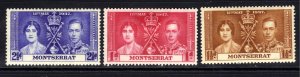 Montserrat 1937 KGV1 Set MM Coronation SG 98 - 100 ( J1140 )