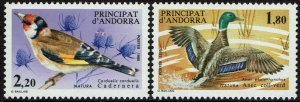 Andorra French #340-341  MNH - Wildlife Birds Duck (1985)