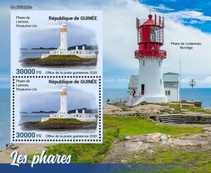 Guinea Lighthouses Stamps 2020 MNH Lismore Lighthouse Architecture 2v S/S + IMPF