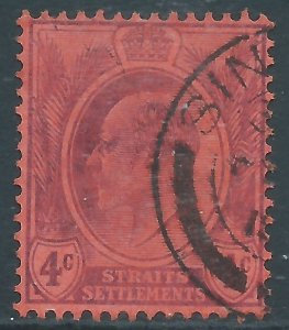 Straits Settlements, Sc #111, 4c Used