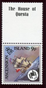 Ascension 1988 QEII 9p showing WATERMARK CROWN TO LEFT OF 'CA' MNH. SG 461w.