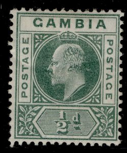 GAMBIA EDVII SG45, ½d green, M MINT.