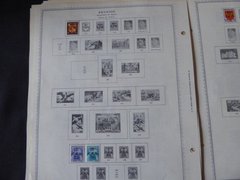 Reunion 1891-1973 Stamp Collection on Album Pages