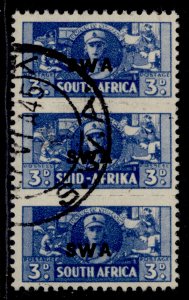 SOUTH WEST AFRICA GVI SG127, 3d blue, FINE USED. Cat £29.