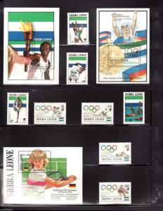 1988 Olympic sets s/s Turks Caicos Virgin Islands Romania Sri Lanka Lesotho ..  